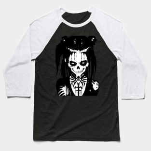 Sinister looking girl in black and white art Baseball T-Shirt